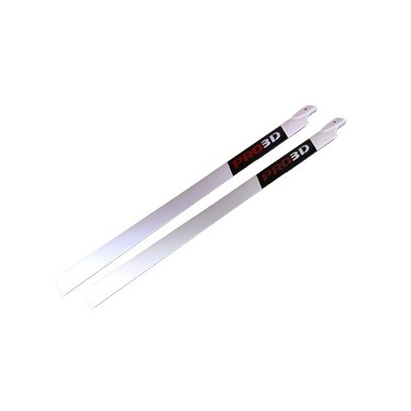 600mm PRO 3D CF Carbon Fiber main blade (White/Black 3D)