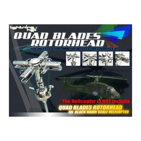 RC Expert - Lightning Heli CNC Metal Quad-Blades Rotorhead 450