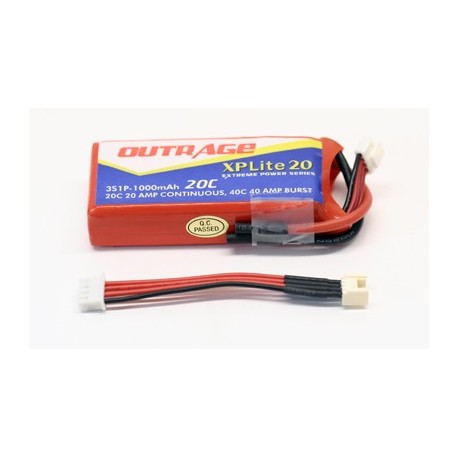 OUTRAGE XP20 3S1P 11.1V 1000mAH 20C - XP LITE SERIES