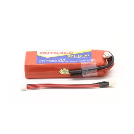 OUTRAGE XP20 3S1P 11.1V 2200mAH 20C - XTREME FOR T-REX 450