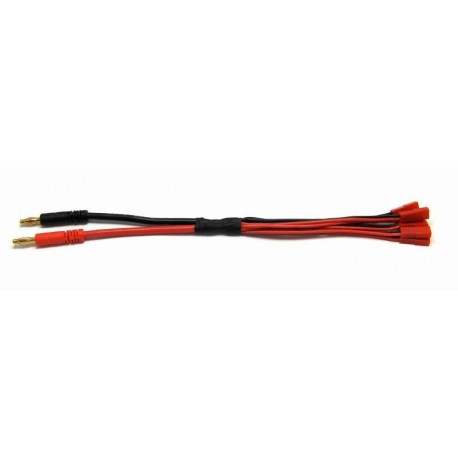 4mm Banana plug to 6 x Female JST Connectors in parallel