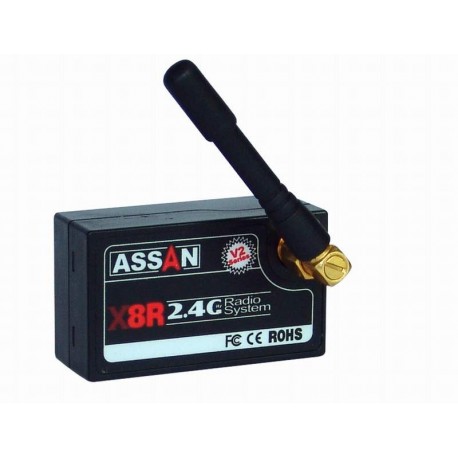 X8R 2.4ghz 8ch Receiver V2 with ext. antenna