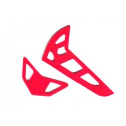 Fusuno Neon RED Fiberglass Horizontal/Vertical Fins - Trex 600