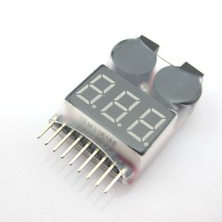 Battery Tester with Buzzer Alarm for 1-8 cells Li-Po 
