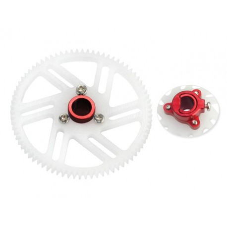 CNC Delrin Main Gear w/ Hub set (RED) - T-REX 150 DFC
