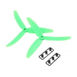 2 Pairs 5030 3-Blade Prop CW CCW for Mini QAV250 - Green (4pcs)