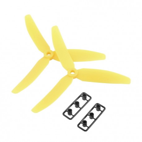 2 Pairs 5030 3-Blade Prop CW CCW for Mini QAV250 - Yellow (4pcs)