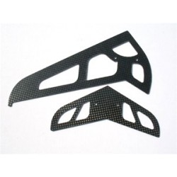 High Quality Carbon Fiber Tail Fin Set - T-REX 600 