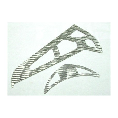 3D Silver Fiberglass Fin Set for T-REX 600EP/N 