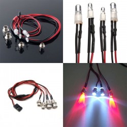 RC On-Road Car LED Night 5mm White And 3mm Red Headlamps