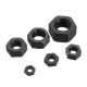 120pcs Black Hex Nylon Nuts Kit M2 M2.5 M3 M4 M5 M6