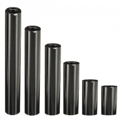 10pcs M3 Black Round Aluminum Alloy Long Nut Studs Fastener 8mm