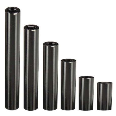 10pcs M3 Black Round Aluminum Alloy Long Nut Studs Fastener 8mm