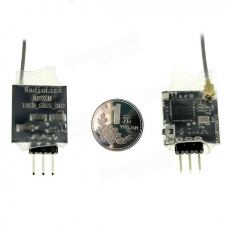 Radiolink R6DSM 2.4G 10CH DSSS FHSS Receiver for AT9 AT9S AT10 AT10Ⅱ PPM SBUS Output