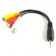 Boscam 2.5mm Jack Male Plug To 3 RCA Male AV Out Cable