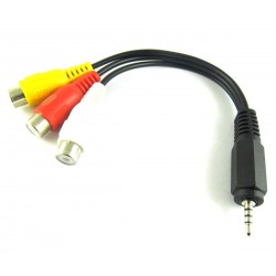 Boscam 2.5mm Jack Male Plug To 3 RCA Male AV Out Cable