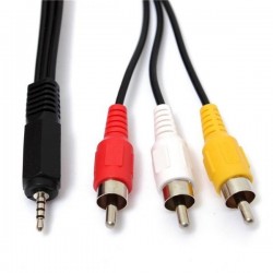Boscam 2.5mm Jack Male Plug To 3 RCA Female AV Out Cable 1.5m