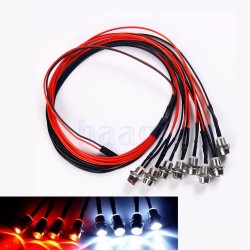 8 LED 5mm White Color Red Color LED Light Set for HSP RC Cars