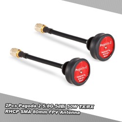 2Pcs Pagoda 2 5.8G 5dBi 50W Omnidirectional TX/RX RHCP SMA 80mm FPV Antenna for RC FPV Racing Drone Goggles