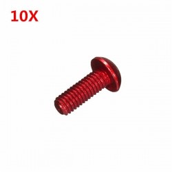 10Pcs Aluminum Alloy M3×6mm Hex Socket Screws Round Head Cap Screws Red