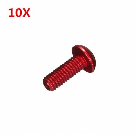 10Pcs Aluminum Alloy M3×6mm Hex Socket Screws Round Head Cap Screws Red