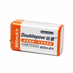 Doublepow 9V 800mAh Li-ion LSD Rechargeable Battery with 1200 Cycle