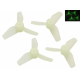 Rakonheli 31mm 3 Blade Transparent Propeller (2CW-2CCW- 1.0mm Shaft) (Glow)