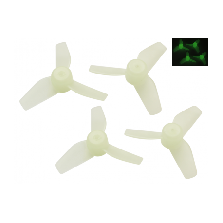 Rakonheli 31mm 3 Blade Transparent Propeller (2CW-2CCW- 1.0mm Shaft) (Glow)