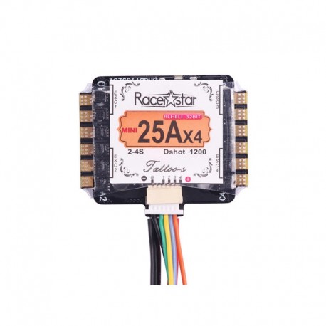 Racerstar Tattoo_S Mini 25A 4 IN 1 ESC 2-4S Blheli_32bit Dshot1200 Ready For FPV Racing RC Drone