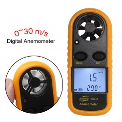 GM816 Digital Anemometer Wind Speed Meter Anemometro Air Guage Temperature 30m/s -10~45C