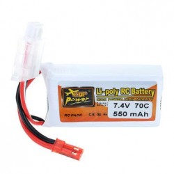 ZOP Power 7.4V 550mAh 70C 2S Lipo Battery JST Plug For Aurora 90 100