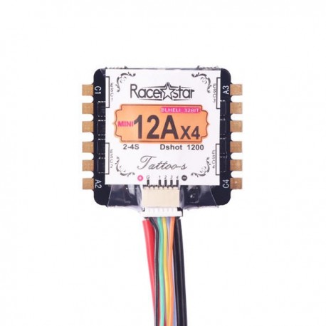 20x20mm Racerstar Tattoo_S Mini 12AX4 12A BLheli_32 DShot1200 2-4S 4 In 1 ESC