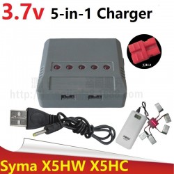 5-in-1 Integrated 3.7V Lipo Battery Adapter Charger USB Interface for Syma X5HC X5HW X5HG X5A-1 XH4.0 Plug USB Charger