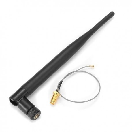 2.4GHz 6dBi 50ohm Wireless Wifi Omni Copper Dipole Antenna SMA To IPEX 195mm