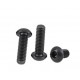 10pcs M5x10 mm M5 screw yuan cup Half round pan head black