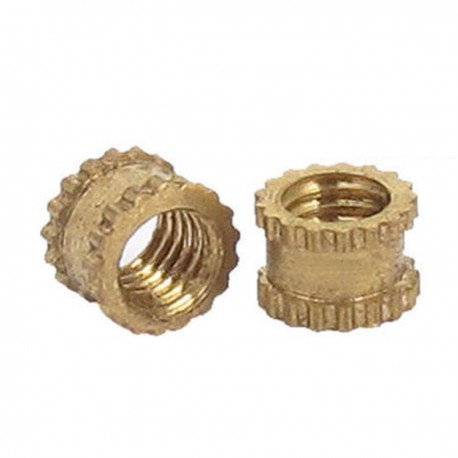 10pcs 4.2mm Diameter Round Metal Knurl Thread Insert Nuts M3*3mm Threaded Brass