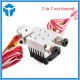1Set 3D Printer Double Head Chimera Dual Head Extruder Double Nozzle Remote Full Kits 0.4mm 1.75mm Multi-Extrusion for V6 Print