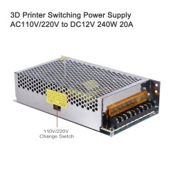 AC 110V/220V to DC 12V 240W 20A Switching Power Supply input Centralized Monitoring Adaptor Transformer for 3D Printer