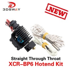 3DSWAY 3D Printer Parts XCR-BP6 Improved 3D V6 Hexagon Universal Hotend Kit 0.4mm/1.75mm Straight Through Throat Extruder Kit