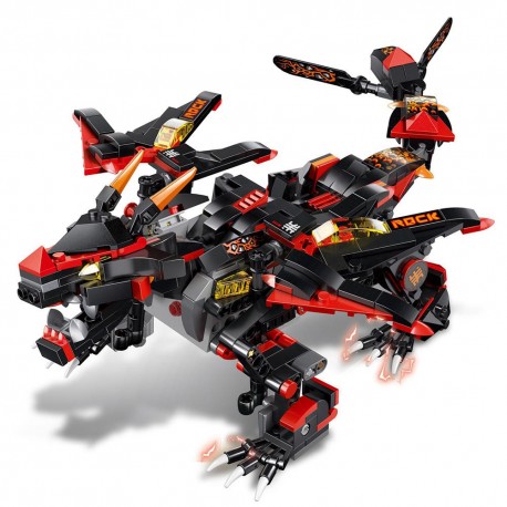 MoFun Black Battle Dragon DIY 2.4G 4CH RC Robot Block Building Infrared Control Assembled Robot Toy
