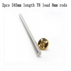 Anet 2pcs Length 345mm stainless steel T8 Lead Screw Dia 8MM threaded rods for Prusa i3 A6 A8 3D printer Z axis spare parts