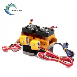MK8 Dual Head Extruder 12V40W 3D Printers Parts Nozzle 0.3mm 0.4mm Double Hotend Extrusion 1.75mm Filament with Motor Fan Part 2