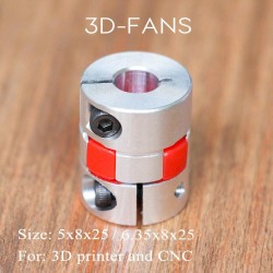 3D Printer Parts 5mm to 8mm CNC Motor Jaw Shaft Coupler Flexible Coupling Spider Flexible 5*8*25mm