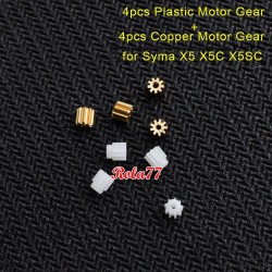 8pcs Plastic Motor Gear Copper Gears For Syma X5C X5SC X5SW RC Quadcopter Drone