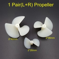1Pair 26mm 36mm 42mm DIY Model Ship Power Boat Threeleaf Propeller for 2MM OD Motor Shaft