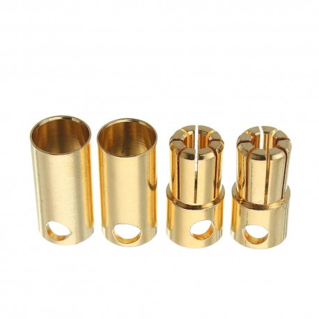 2 Pairs 6.5mm Bullet Connector Banana Plug Multirotor Spare Part for RC Battery