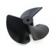 Three Leaf Propeller Paddle 2mm Hole 40mm Diameter Black Model Marine Propeller