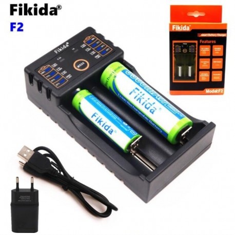 Fikida F2 18650 charger 1.2V 3.7V 3.2V 3.85V AA / AAA 18350 26650 10440 14500 16340 25500 NiMH lithium battery charger