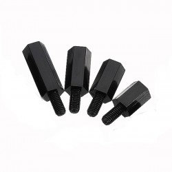 Suleve™ M3NH13 50pcs M3 Nylon Black Hex Screw PCB Standoff 6/8/10/12mm