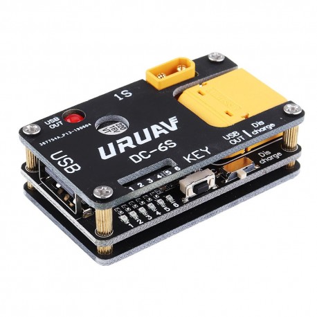 2 in 1 URUAV DC-6S 5-12V Battery Charger Discharger XT60/30/PH2.0 Plug USB Output for 1-6S Battery